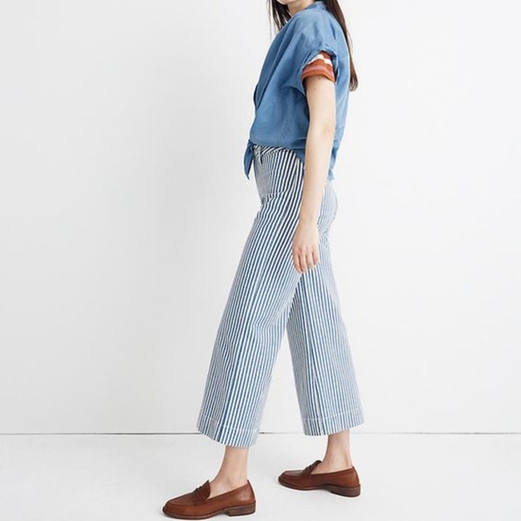 Madewell Emmett Wide-Leg Crop Pants in Herringbone - Picture 3 of 7